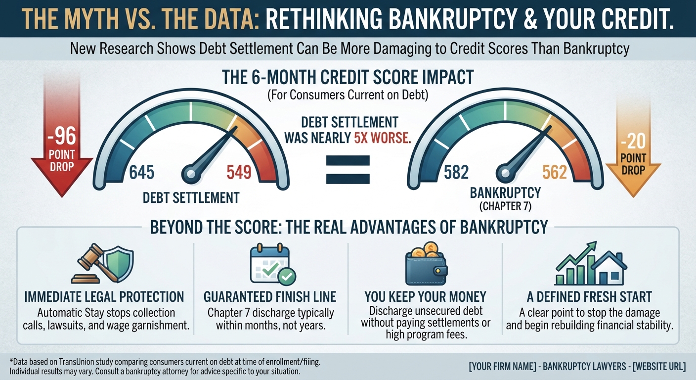 Bankruptcy vs. Debt Settlement: What the Credit Score Numbers Actually Show